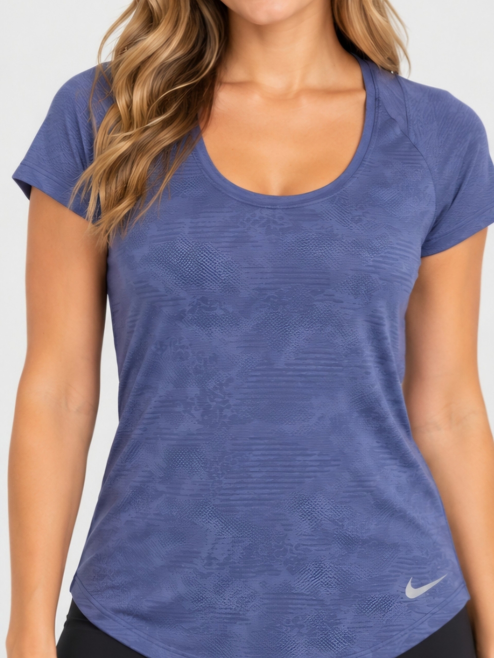 Nike Women’s Short-Sleeve Scoop Neck Top - Blue